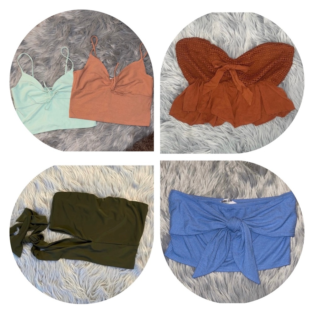 Crop Tops in Mint, Rust, Olive, and Blue